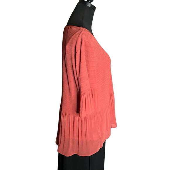 Textured Top with Cami in Coral by Pleione, Size Small - Picture 3 of 8